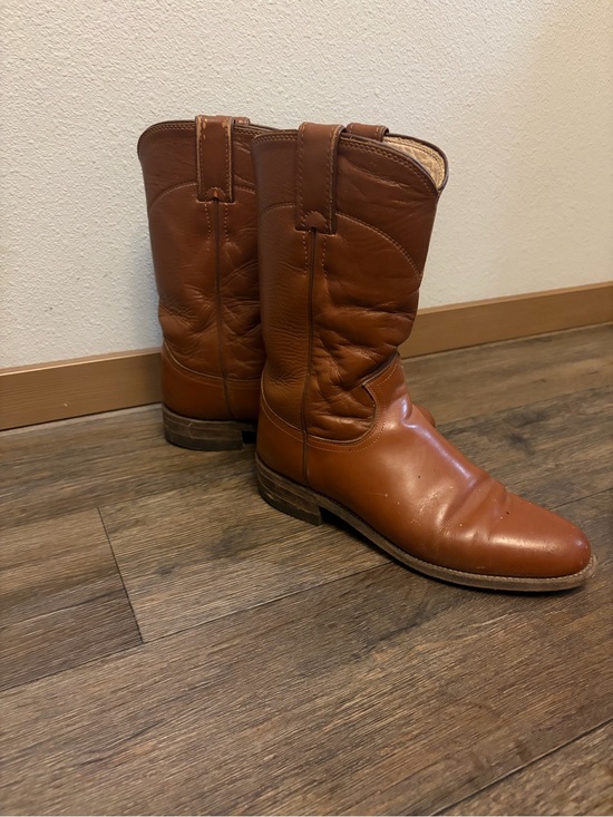 Justin Boots Shoes - Vintage Women’s Justin Western Cowboy Brown Boots USA Made Size 5.5 B